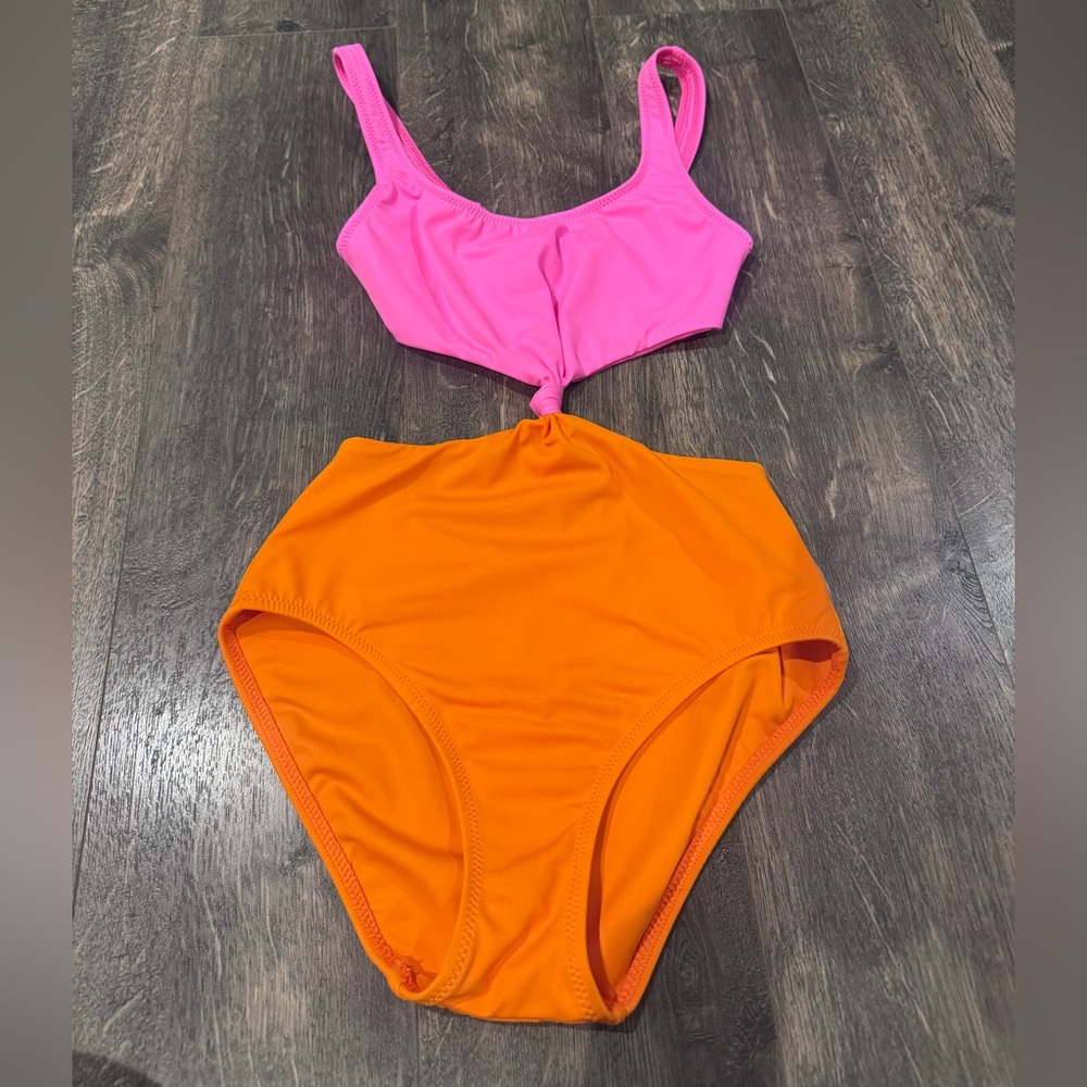 Solid and striped one piece